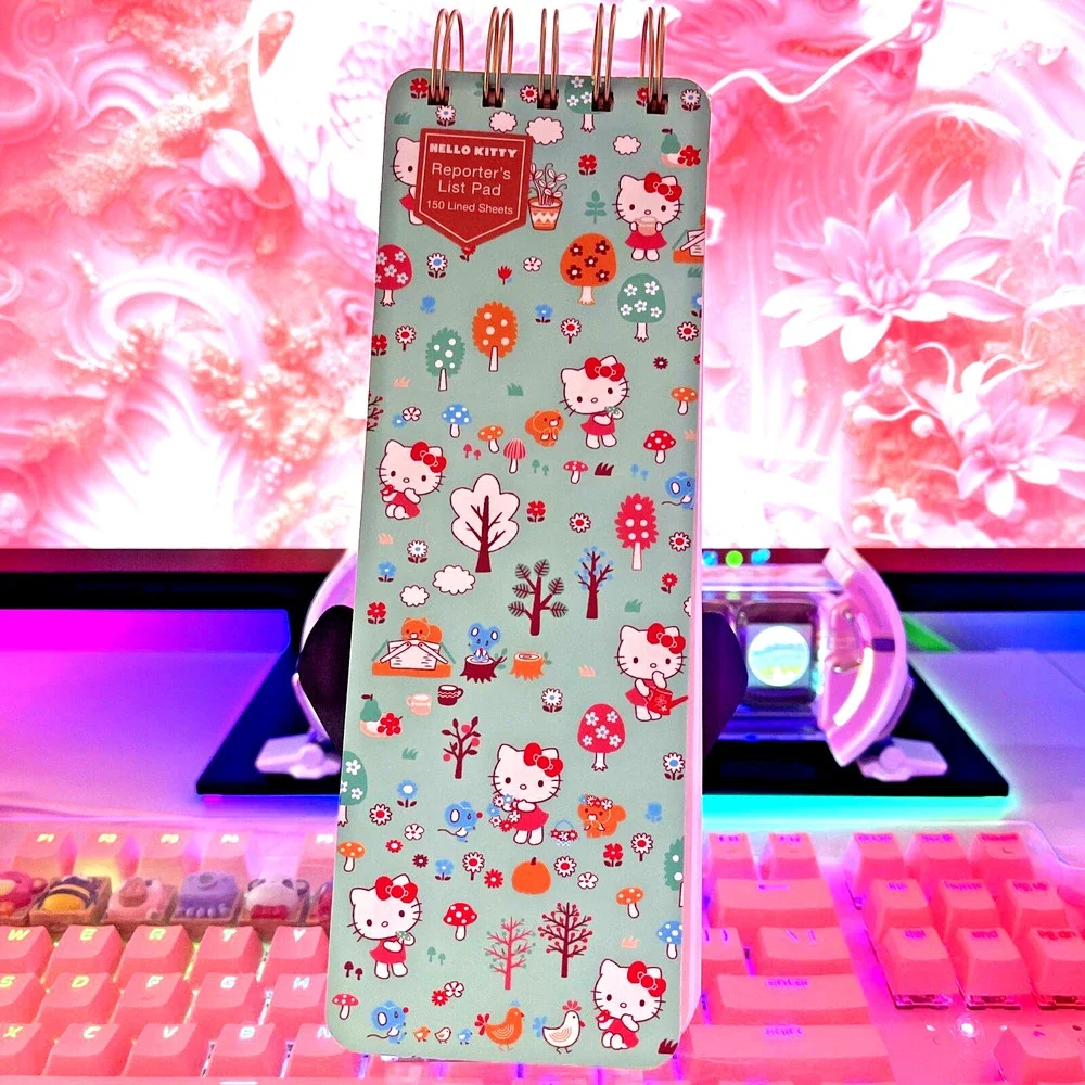 Hello Kitty List Notepad Note Pad Green Mushrooms 2023 Sanrio Long Reporters